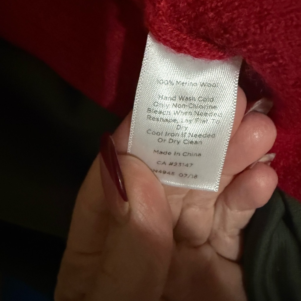 Talbots Red 100% Pure Merino Wool Size XS See Photos - Picture 5 of 7